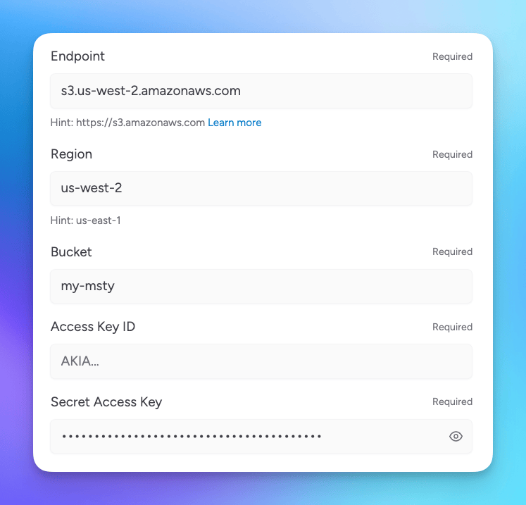configure storage