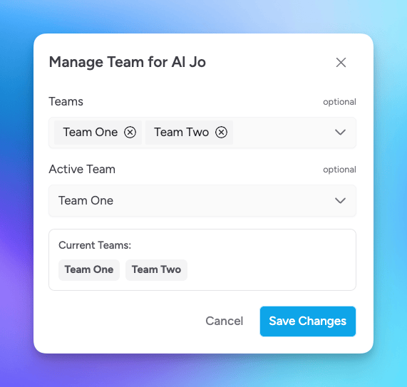user table