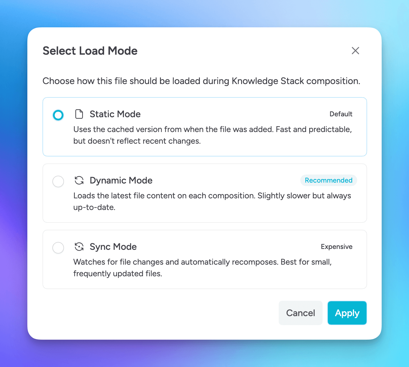 file load modes